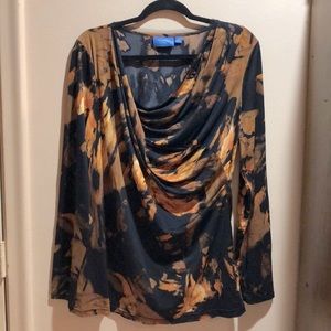 Simply Vera black and gold long sleeve dress shirt